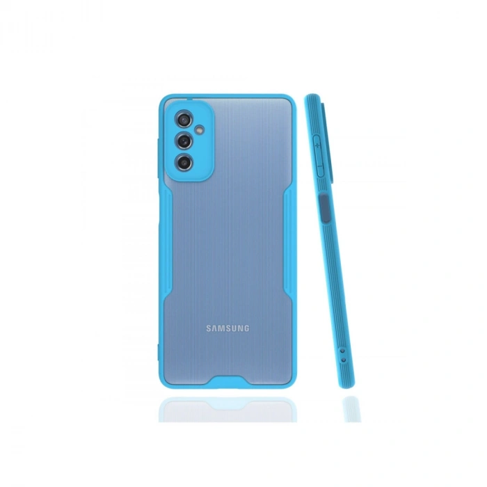 Mey İthalat®  Samsung Galaxy M52 5G Kılıf Platin Silikon - Mavi