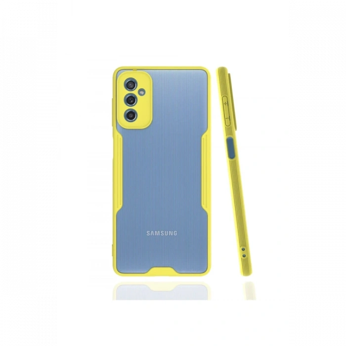 Mey İthalat®  Samsung Galaxy M52 5G Kılıf Platin Silikon - Sarı