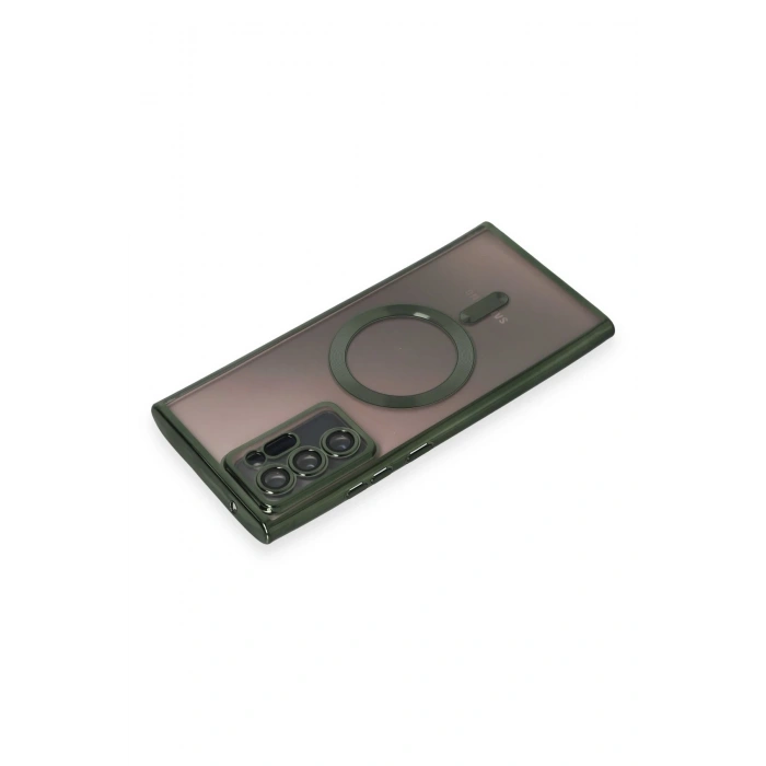 Mey İthalat®  Samsung Galaxy Note 20 Ultra Kılıf Kross Magneticsafe Kapak - Koyu Yeşil