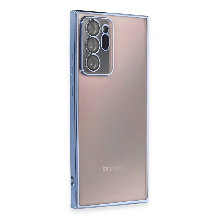 Mey İthalat®  Samsung Galaxy Note 20 Ultra Kılıf  Lensli Silikon - Açık Mavi