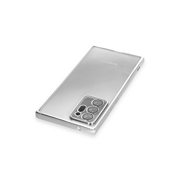 Mey İthalat®  Samsung Galaxy Note 20 Ultra Kılıf  Lensli Silikon - Gümüş