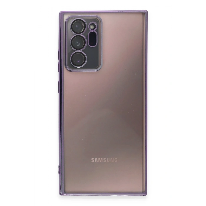 Mey İthalat®  Samsung Galaxy Note 20 Ultra Kılıf  Lensli Silikon - Mor