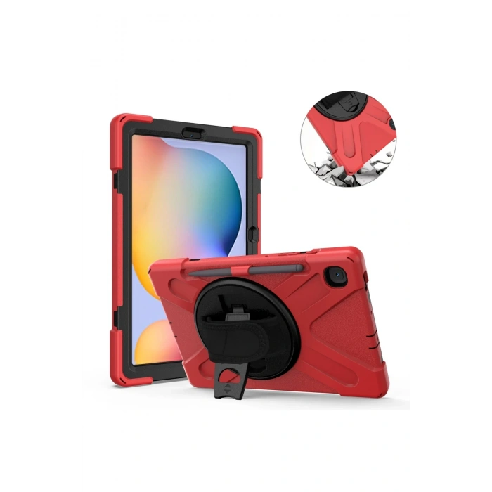 Mey İthalat®  Samsung Galaxy P610 Tab S6 Lite 10.4 Kılıf Amazing Tablet Kapak - Kırmızı