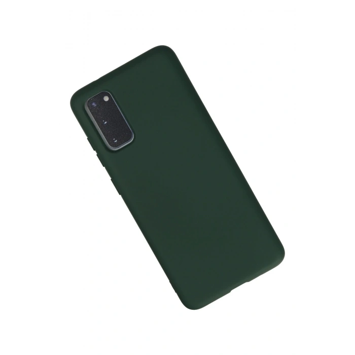 Mey İthalat®  Samsung Galaxy S20 Kılıf Nano içi Kadife Silikon - Koyu Yeşil