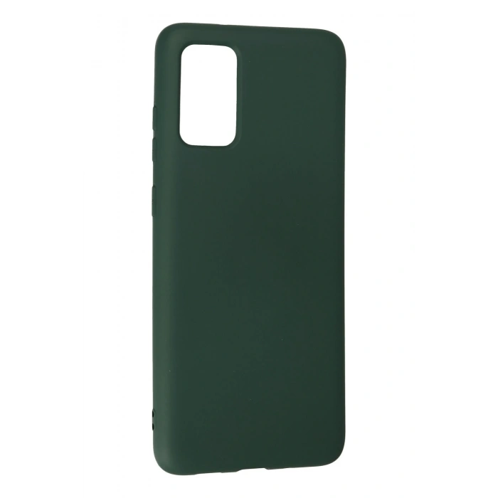 Mey İthalat®  Samsung Galaxy S20 Plus Kılıf Nano içi Kadife Silikon - Koyu Yeşil