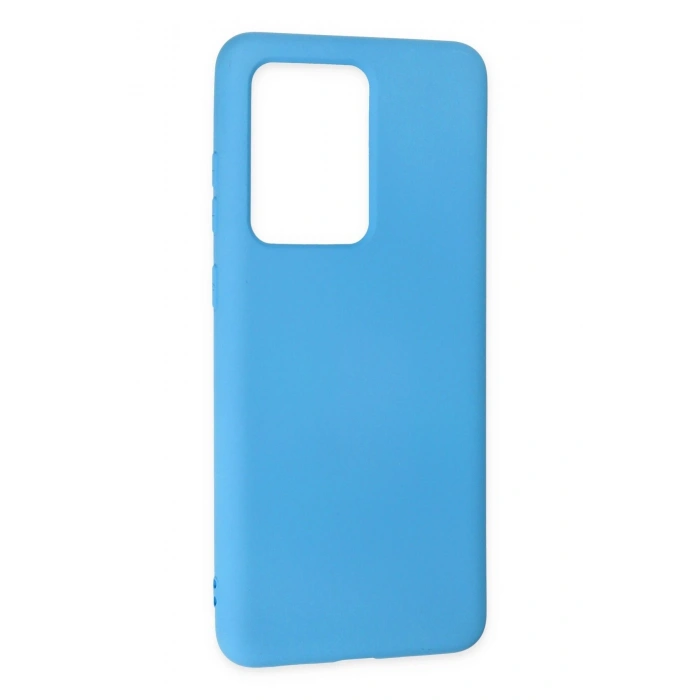 Mey İthalat®  Samsung Galaxy S20 Ultra Kılıf Nano içi Kadife Silikon - Mavi