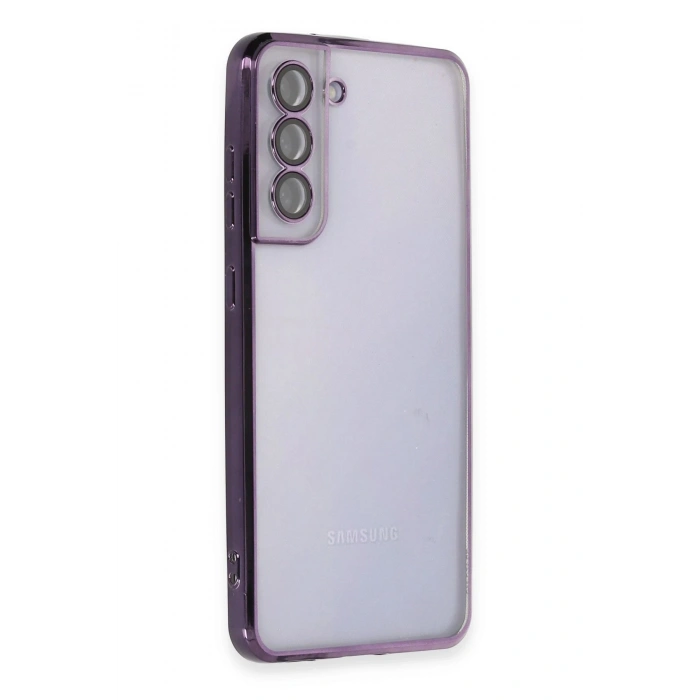 Mey İthalat®  Samsung Galaxy S21 FE Kılıf  Lensli Silikon - Mor