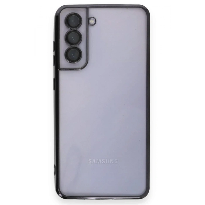 Mey İthalat®  Samsung Galaxy S21 FE Kılıf  Lensli Silikon - Siyah