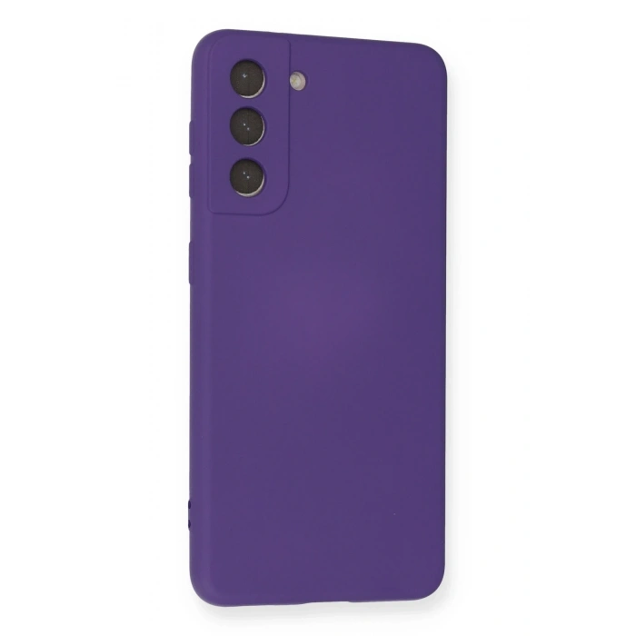 Mey İthalat®  Samsung Galaxy S21 Kılıf Nano içi Kadife Silikon - Mor