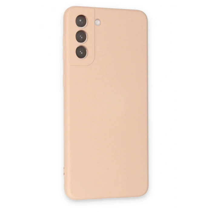 Mey İthalat®  Samsung Galaxy S21 Kılıf Nano içi Kadife Silikon - Pudra