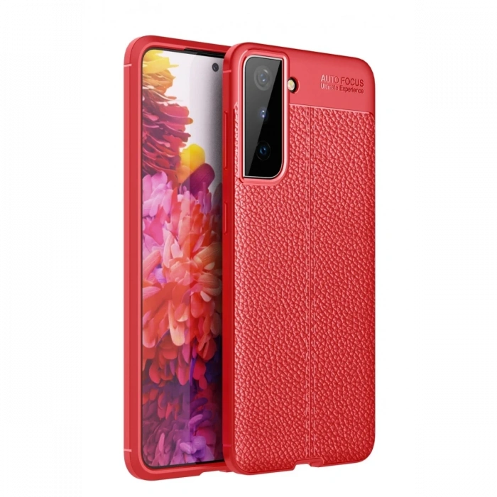 Mey İthalat®  Samsung Galaxy S21 Plus Kılıf Auto Focus Kapak - Kırmızı