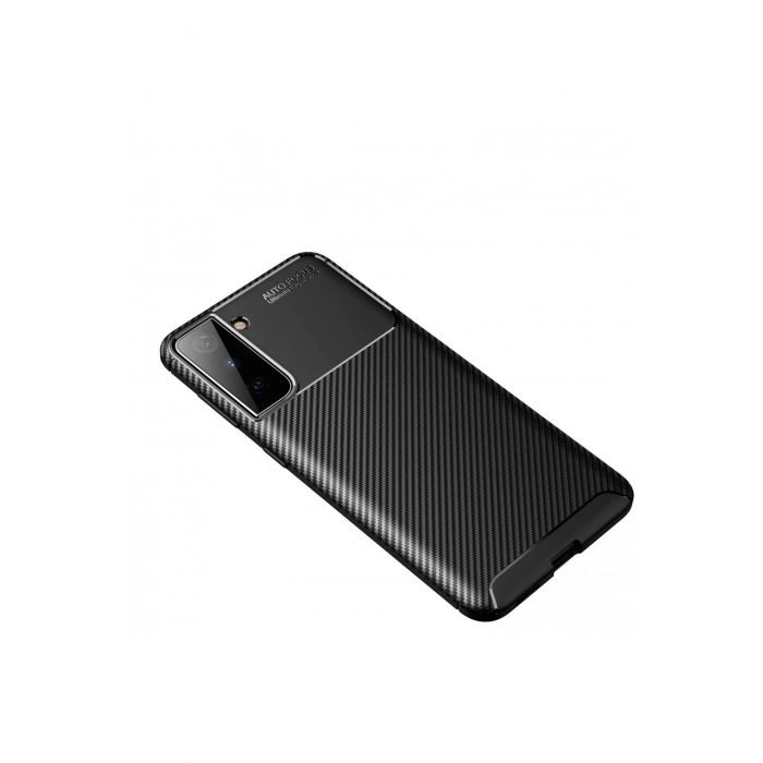 Mey İthalat®  Samsung Galaxy S21 Plus Kılıf Auto Focus Karbon Kapak - Siyah