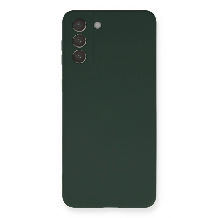 Mey İthalat®  Samsung Galaxy S21 Plus Kılıf Nano içi Kadife Silikon - Koyu Yeşil