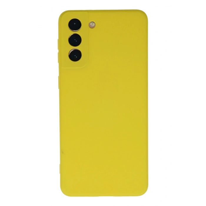 Mey İthalat®  Samsung Galaxy S21 Plus Kılıf Nano içi Kadife Silikon - Sarı