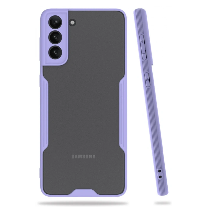 Mey İthalat®  Samsung Galaxy S21 Plus Kılıf Platin Silikon - Lila