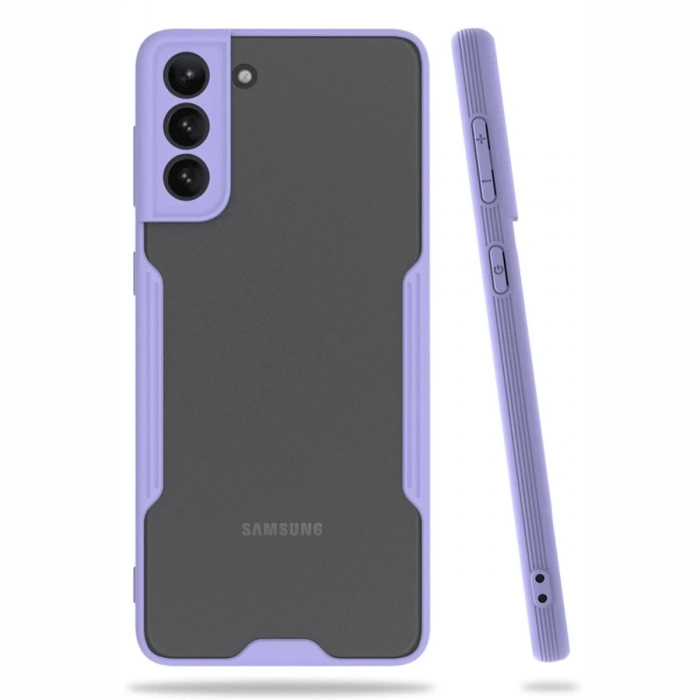Mey İthalat®  Samsung Galaxy S21 Plus Kılıf Platin Silikon - Lila