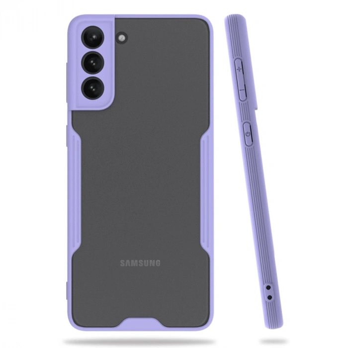 Mey İthalat®  Samsung Galaxy S21 Plus Kılıf Platin Silikon - Lila