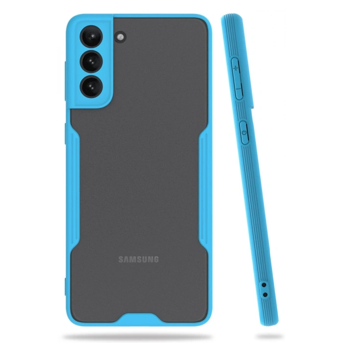 Mey İthalat®  Samsung Galaxy S21 Plus Kılıf Platin Silikon - Mavi