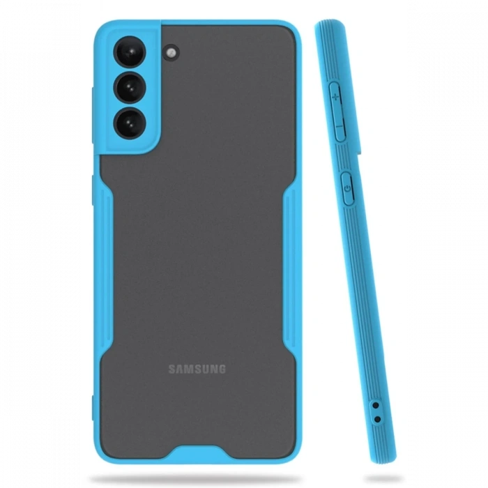 Mey İthalat®  Samsung Galaxy S21 Plus Kılıf Platin Silikon - Mavi