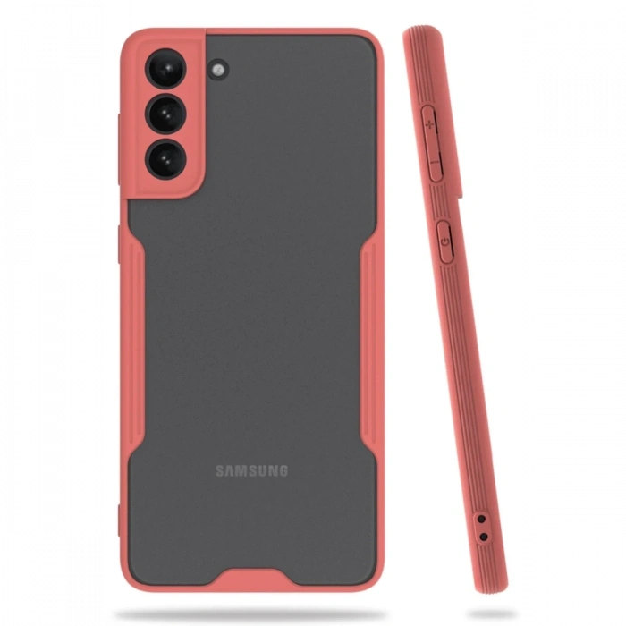 Mey İthalat®  Samsung Galaxy S21 Plus Kılıf Platin Silikon - Pembe