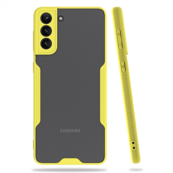 Mey İthalat®  Samsung Galaxy S21 Plus Kılıf Platin Silikon - Sarı