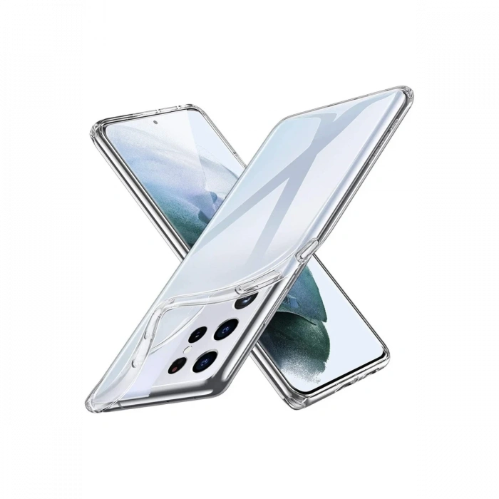 Mey İthalat®  Samsung Galaxy S21 Ultra Kılıf Lüx Şeffaf Silikon