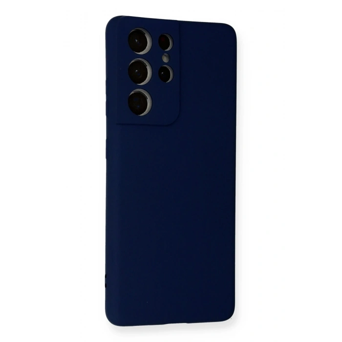 Mey İthalat®  Samsung Galaxy S21 Ultra Kılıf Nano içi Kadife Silikon - Lacivert