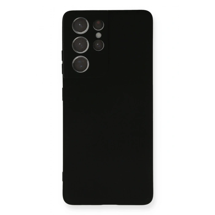 Mey İthalat®  Samsung Galaxy S21 Ultra Kılıf Nano içi Kadife Silikon - Siyah
