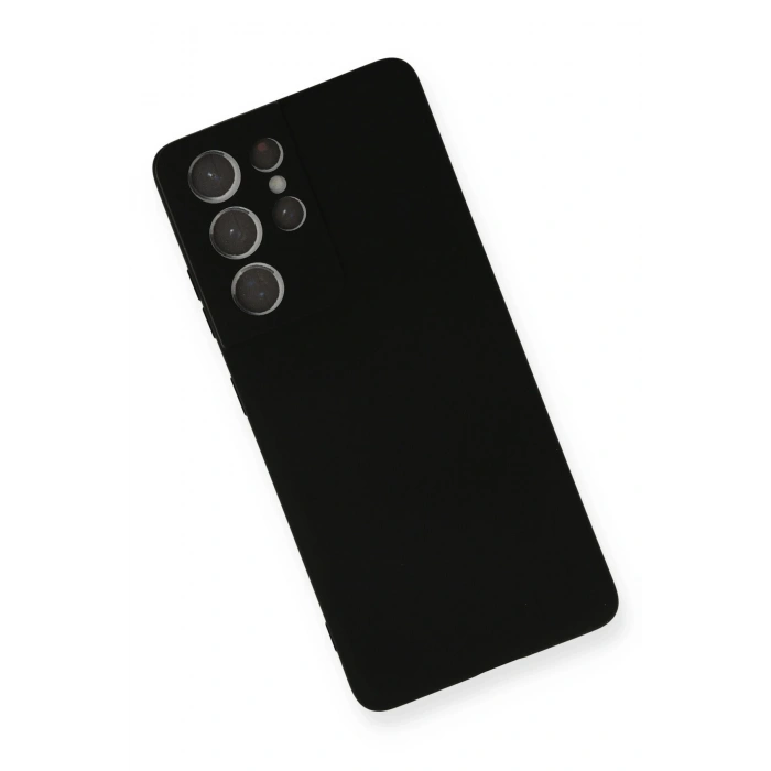 Mey İthalat®  Samsung Galaxy S21 Ultra Kılıf Nano içi Kadife Silikon - Siyah