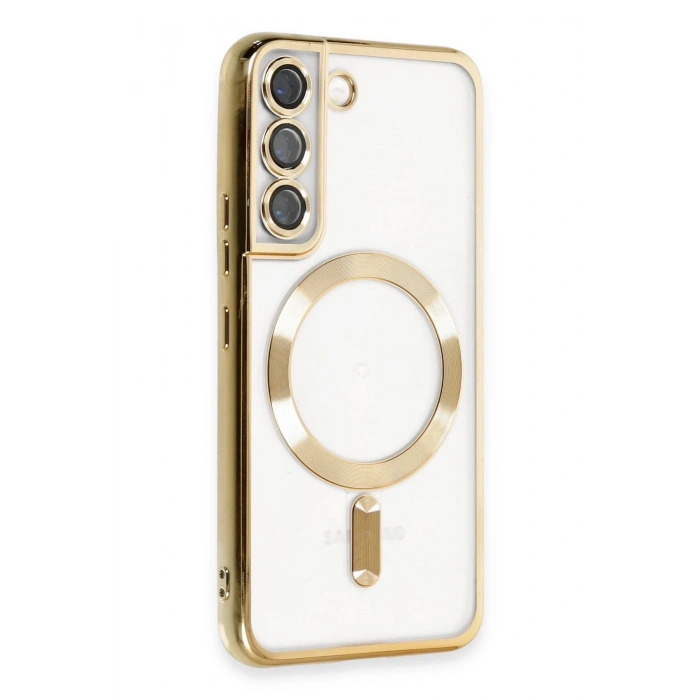 Mey İthalat®  Samsung Galaxy S22 Kılıf Kross Magneticsafe Kapak - Gold