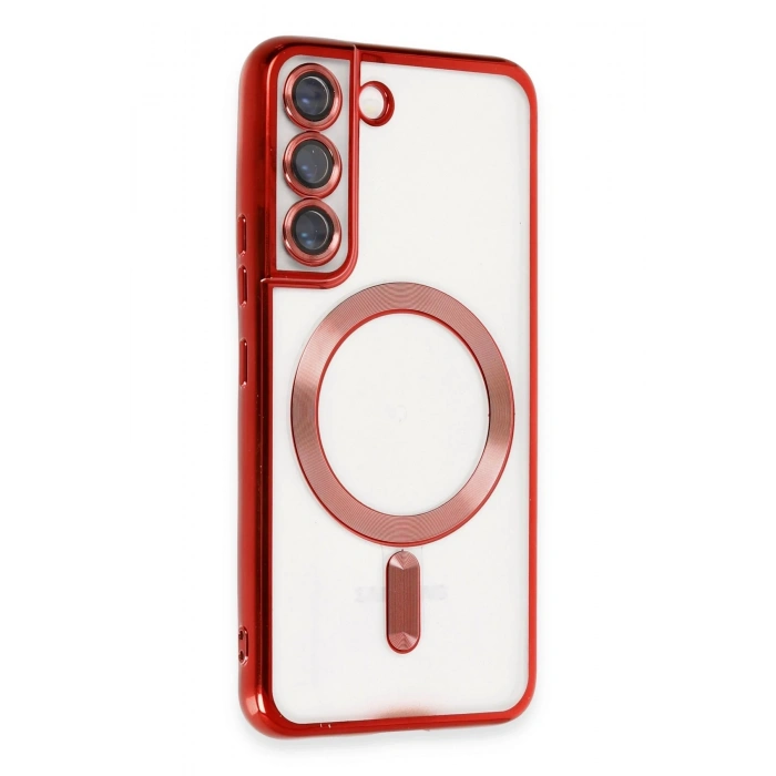 Mey İthalat®  Samsung Galaxy S22 Kılıf Kross Magneticsafe Kapak - Kırmızı