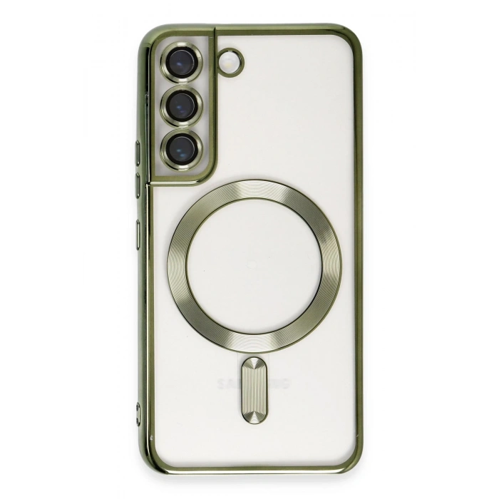 Mey İthalat®  Samsung Galaxy S22 Kılıf Kross Magneticsafe Kapak - Koyu Yeşil