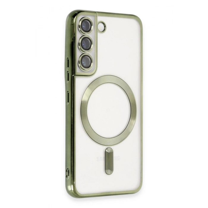 Mey İthalat®  Samsung Galaxy S22 Kılıf Kross Magneticsafe Kapak - Koyu Yeşil