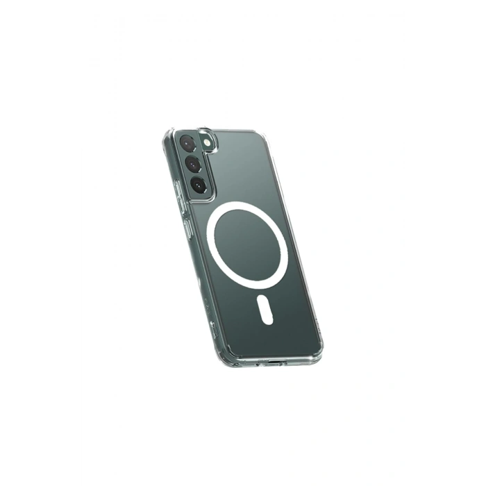 Mey İthalat®  Samsung Galaxy S22 Plus Kılıf Magneticsafe Şeffaf Silikon - Şeffaf