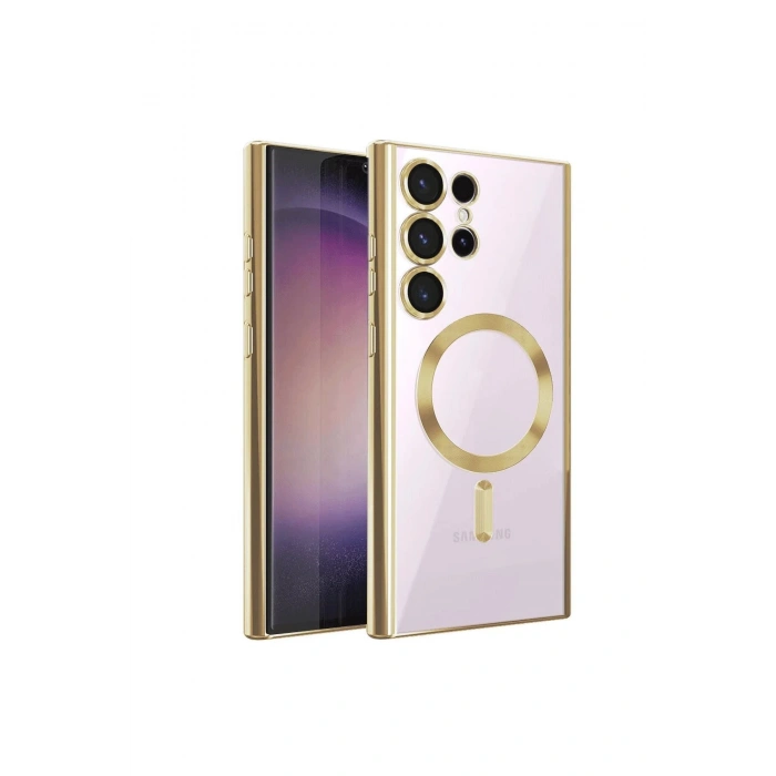 Mey İthalat®  Samsung Galaxy S22 Ultra Kılıf Kross Magneticsafe Kapak - Gold