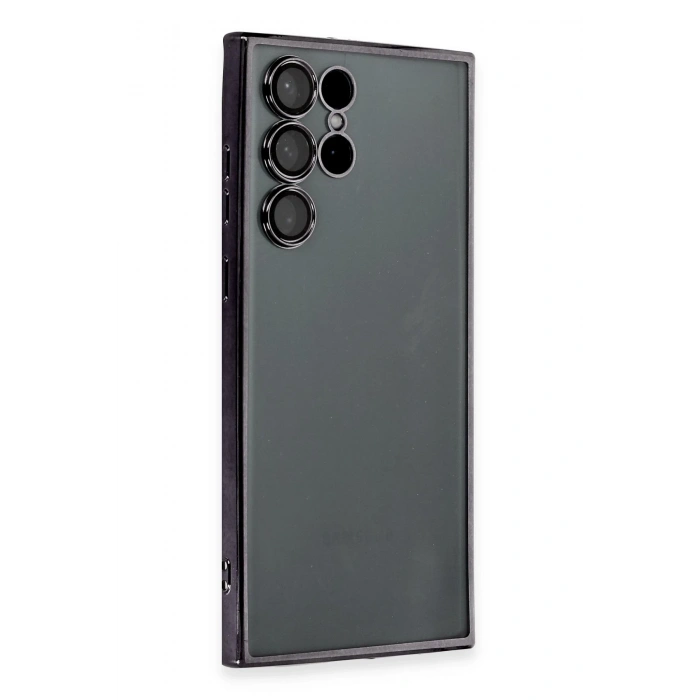 Mey İthalat®  Samsung Galaxy S22 Ultra Kılıf  Lensli Silikon - Siyah