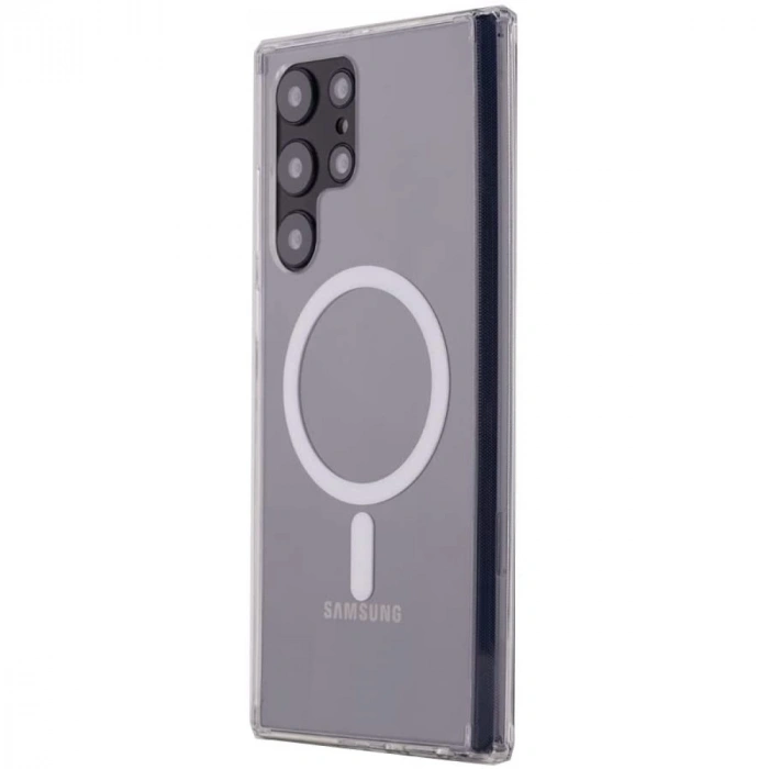 Mey İthalat®  Samsung Galaxy S22 Ultra Kılıf Magneticsafe Şeffaf Silikon - Şeffaf