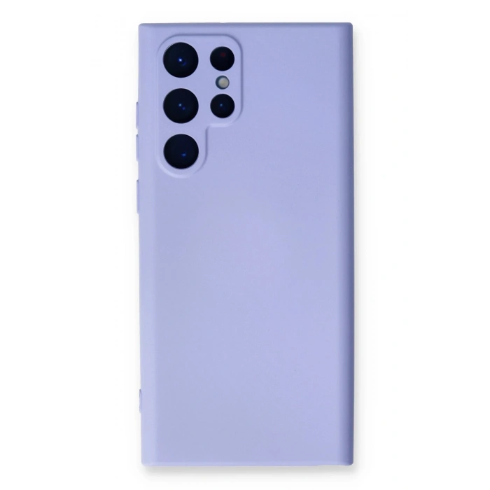 Mey İthalat®  Samsung Galaxy S22 Ultra Kılıf Nano içi Kadife Silikon - Lila