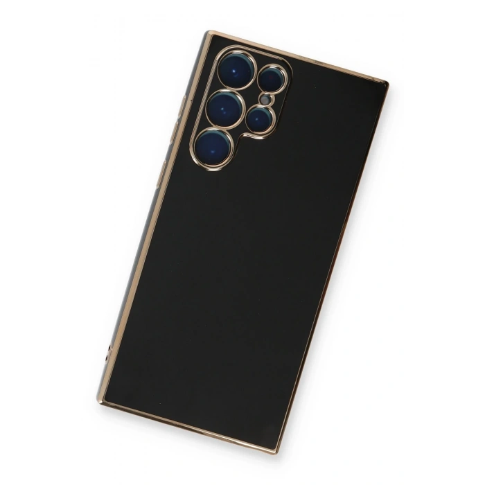 Mey İthalat®  Samsung Galaxy S22 Ultra Kılıf Volet Silikon - Siyah