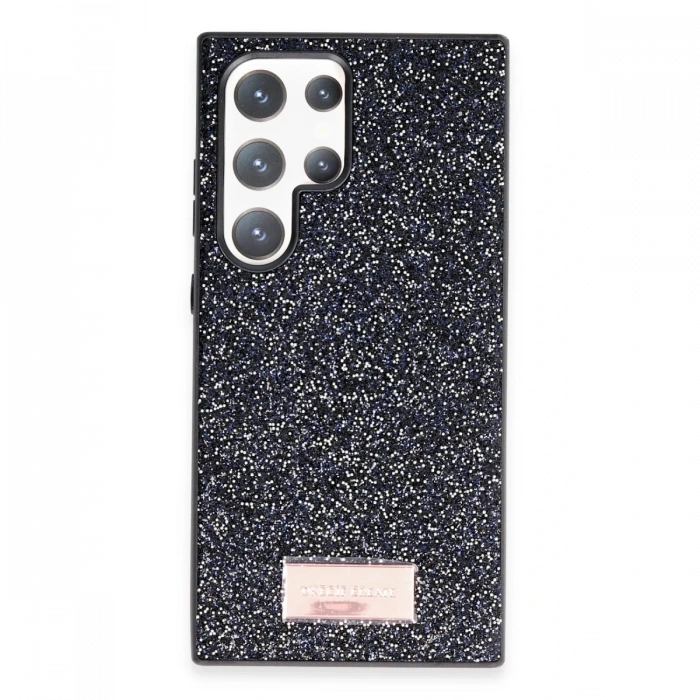 Mey İthalat®  Samsung Galaxy S23 Ultra Bright Simli Kapak - Siyah