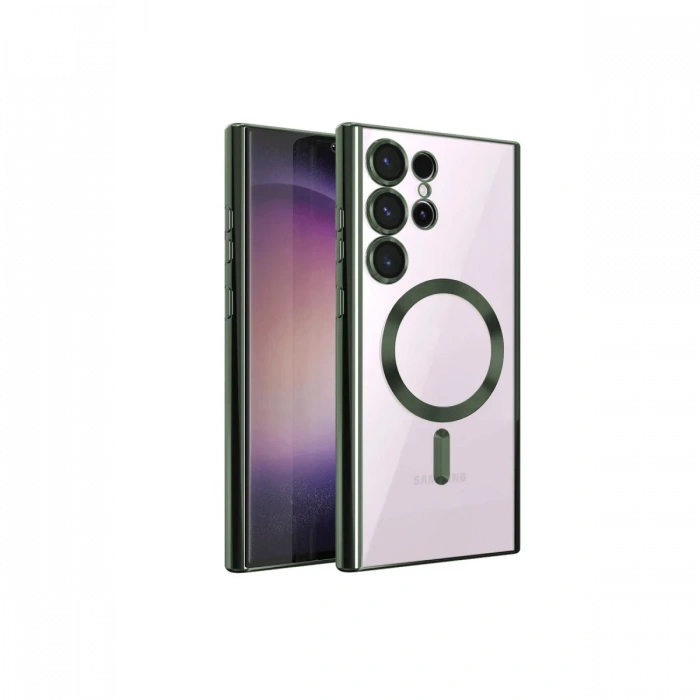 Mey İthalat®  Samsung Galaxy S23 Ultra Kılıf Kross Magneticsafe Kapak - Koyu Yeşil