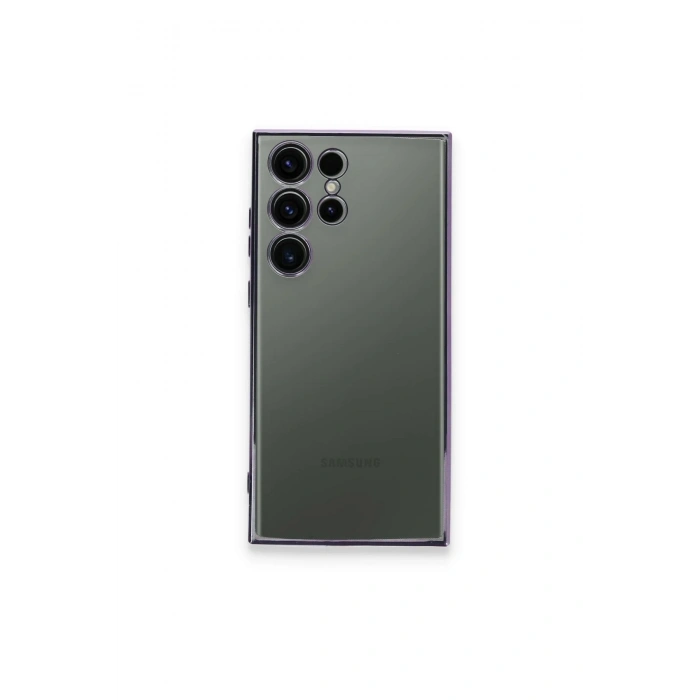 Mey İthalat®  Samsung Galaxy S23 Ultra Kılıf  Lensli Silikon - Mor