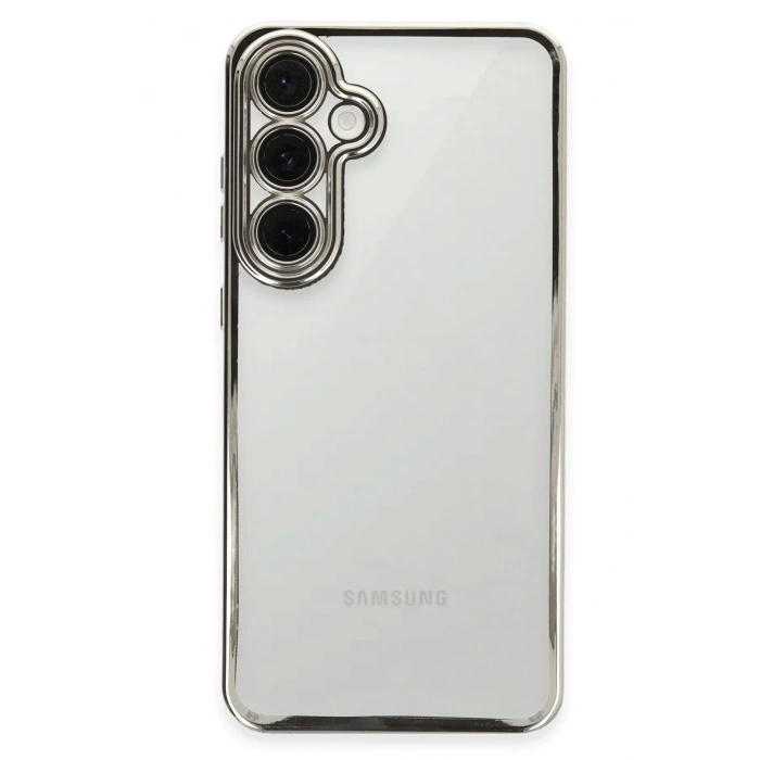 Mey İthalat®  Samsung Galaxy S24 FE Kılıf  Lensli Silikon - Gümüş