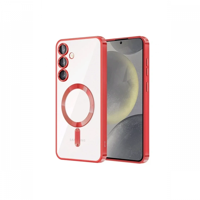 Mey İthalat®  Samsung Galaxy S24 Kılıf Kross Magneticsafe Kapak - Kırmızı