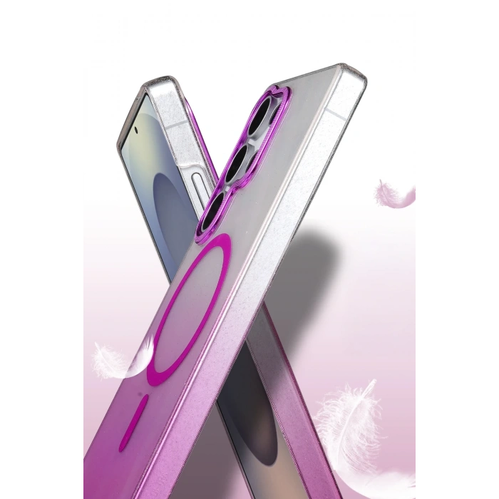 Mey İthalat®  Samsung Galaxy S24 Ultra Glossy Magsafe Kapak - Pembe