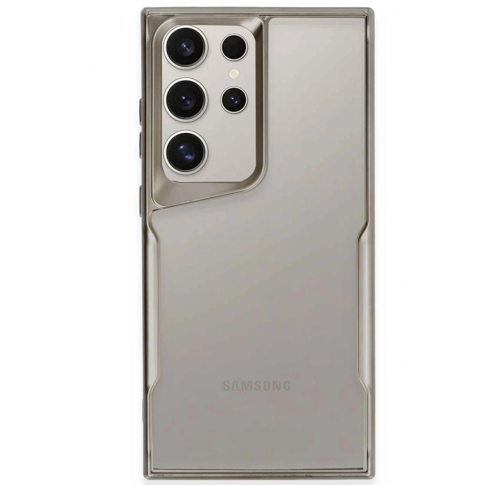 Mey İthalat®  Samsung Galaxy S24 Ultra Kılıf Boyi Silikon Kapak - Titan Gri