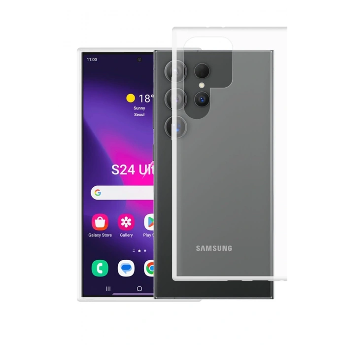 Mey İthalat®  Samsung Galaxy S24 Ultra Kılıf Lüx Şeffaf Silikon