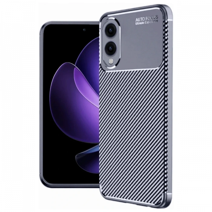 Mey İthalat®  Samsung Galaxy S25 Edge Kılıf Auto Focus Karbon Kapak - Lacivert