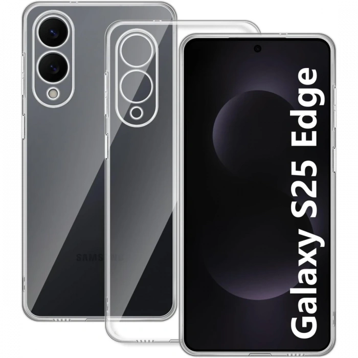 Mey İthalat®  Samsung Galaxy S25 Edge Kılıf Lüx Şeffaf Silikon