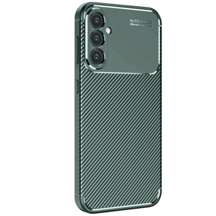 Mey İthalat®  Samsung Galaxy S25 Kılıf Auto Focus Karbon Kapak - Koyu Yeşil